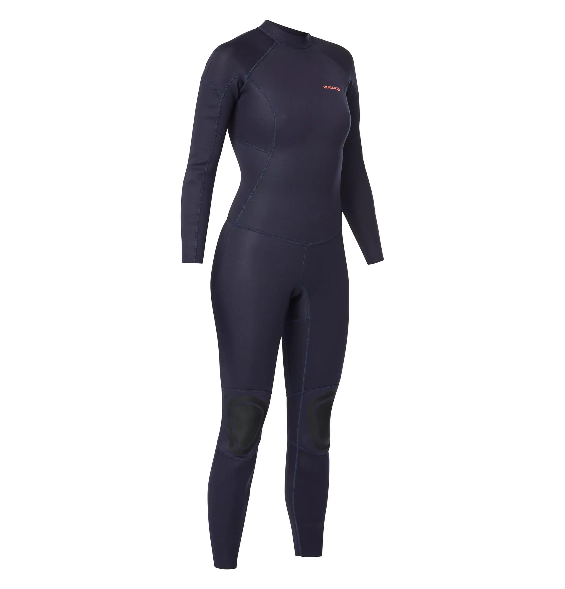 100 2/2MM NEOPRENE WOMEN'S WETSUIT, BACK ZIP - MARINE BLUE