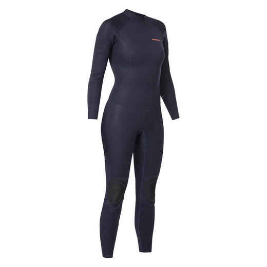 
      Combinaison SURF 100 Néoprène 2/2 mm femme Bleu marine back zip
  