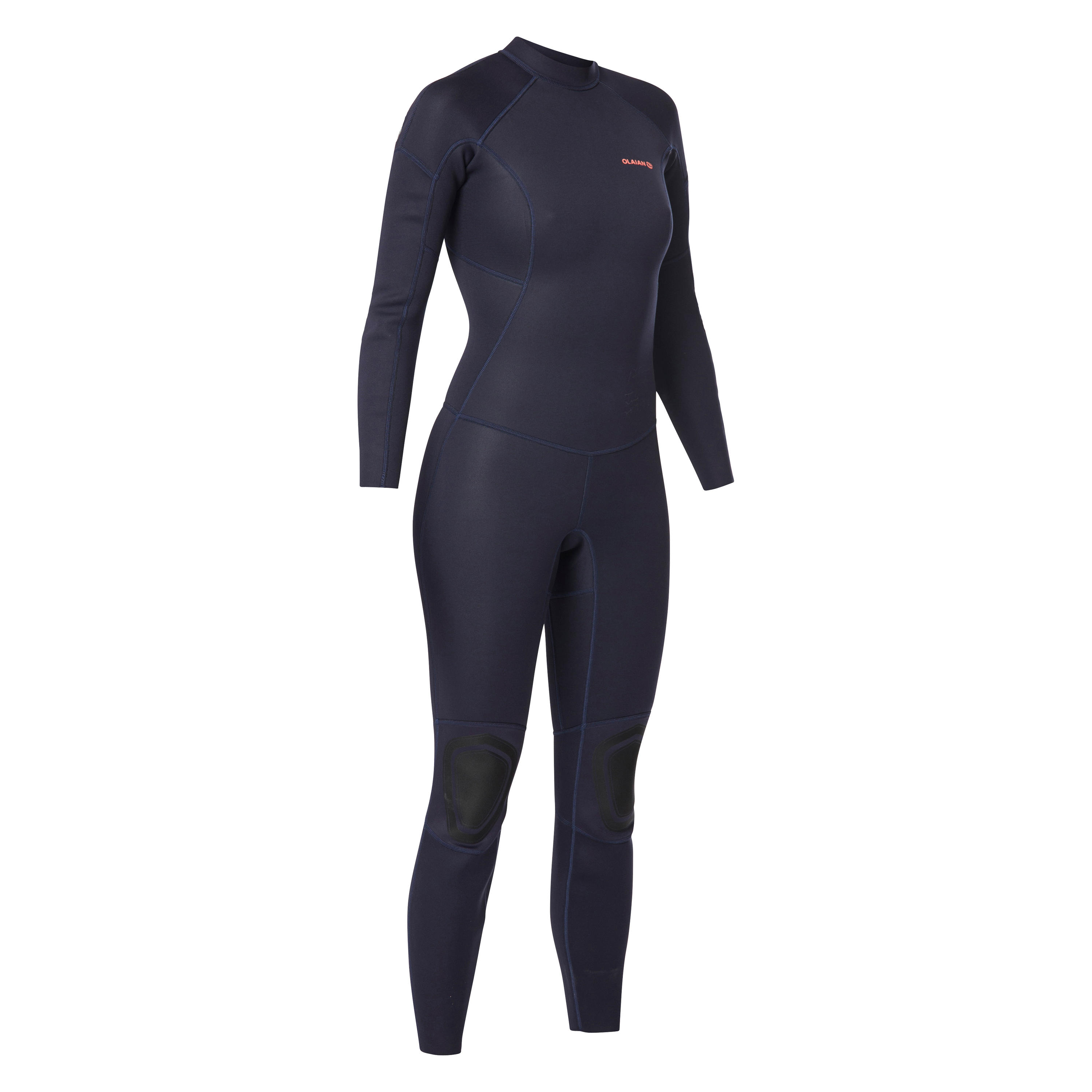 SURF 100 Neoprene wetsuit 2/2 mm women’s Marine blue back zip 1/1