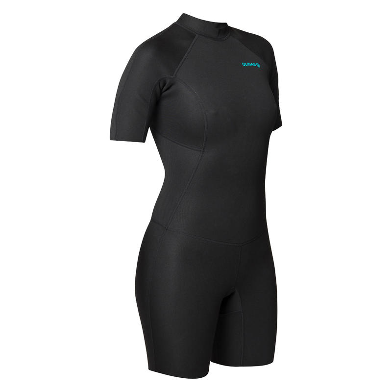 Combinaison courte de surf SRTY100 Néoprène 1,5 mm femme noir Combinaison courte de surf SRTY100 Néoprène 1,5 mm femme noir