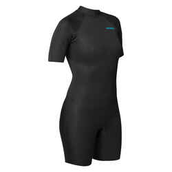 Women's Surfing Shorty Wetsuit 100 Neoprene 1,5 mm Black