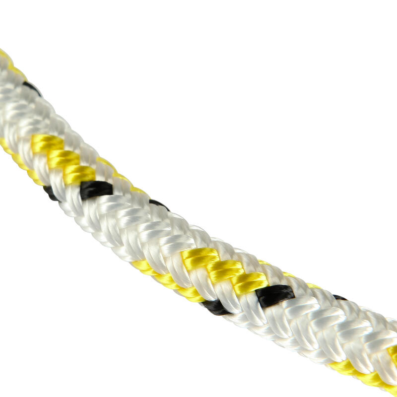 Cordage bateau Braidline 8mm x 10m blanc/jaune