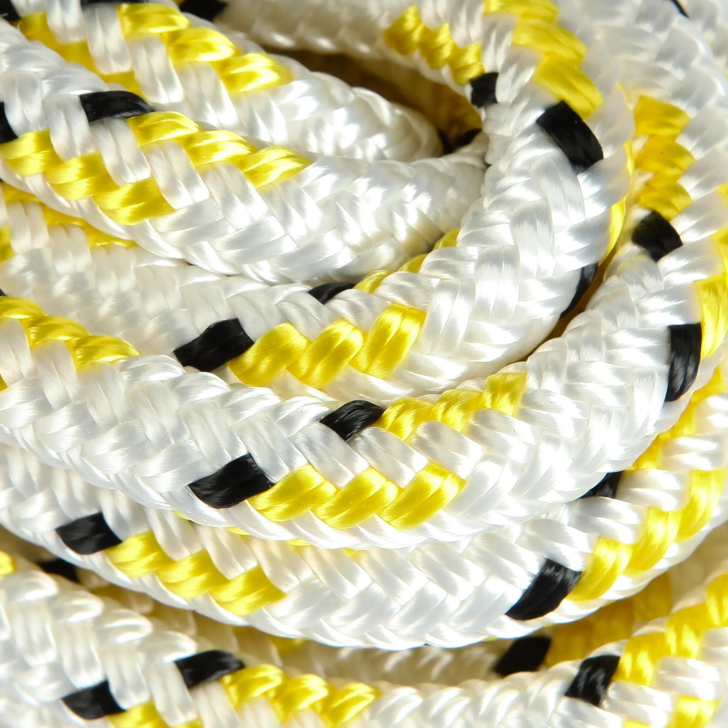 Braidline Sailing Line/Rope 8 mm x 10 m - White/Yellow 3/9