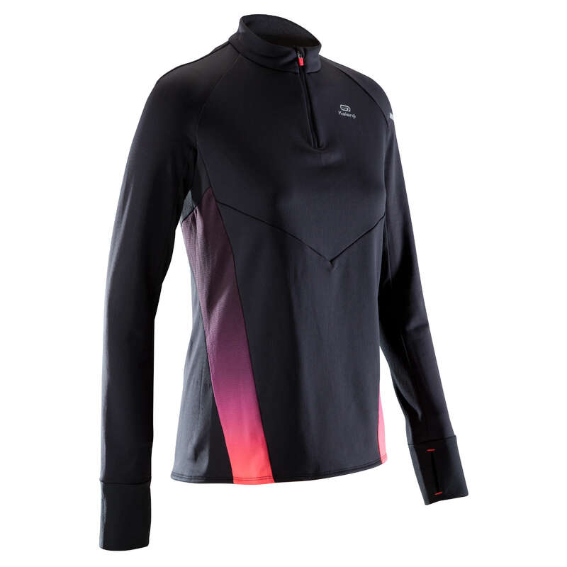 WOMAN ROAD RUNNING COLD WEATHER CLOTHES Clothing - KIPRUN WARM LIGHT W LS TOP KIPRUN - By Sport