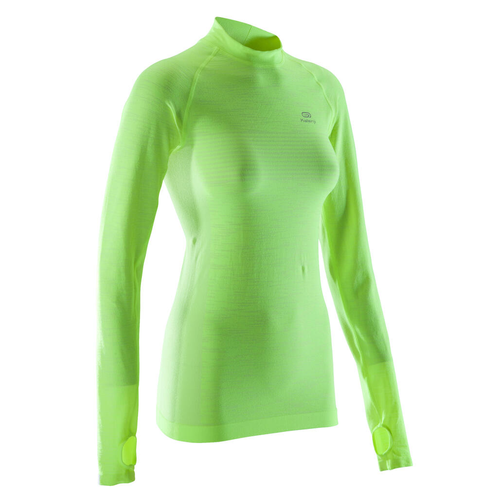 Μακρυμάνικη γυναικεία μπλούζα kalenji kiprun για τρέξιμο - κίτρινο 