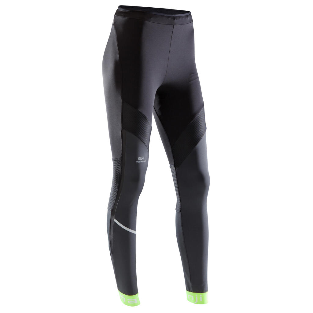 Laufhose lang Tights Kiprun Damen schwarz