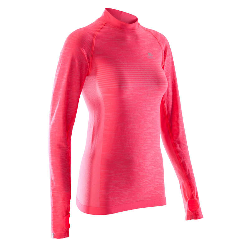 WOMAN ROAD RUNNING COLD WEATHER CLOTHES Clothing - KIPRUN SKINCARE WOMEN'S LS TS KIPRUN - By Sport