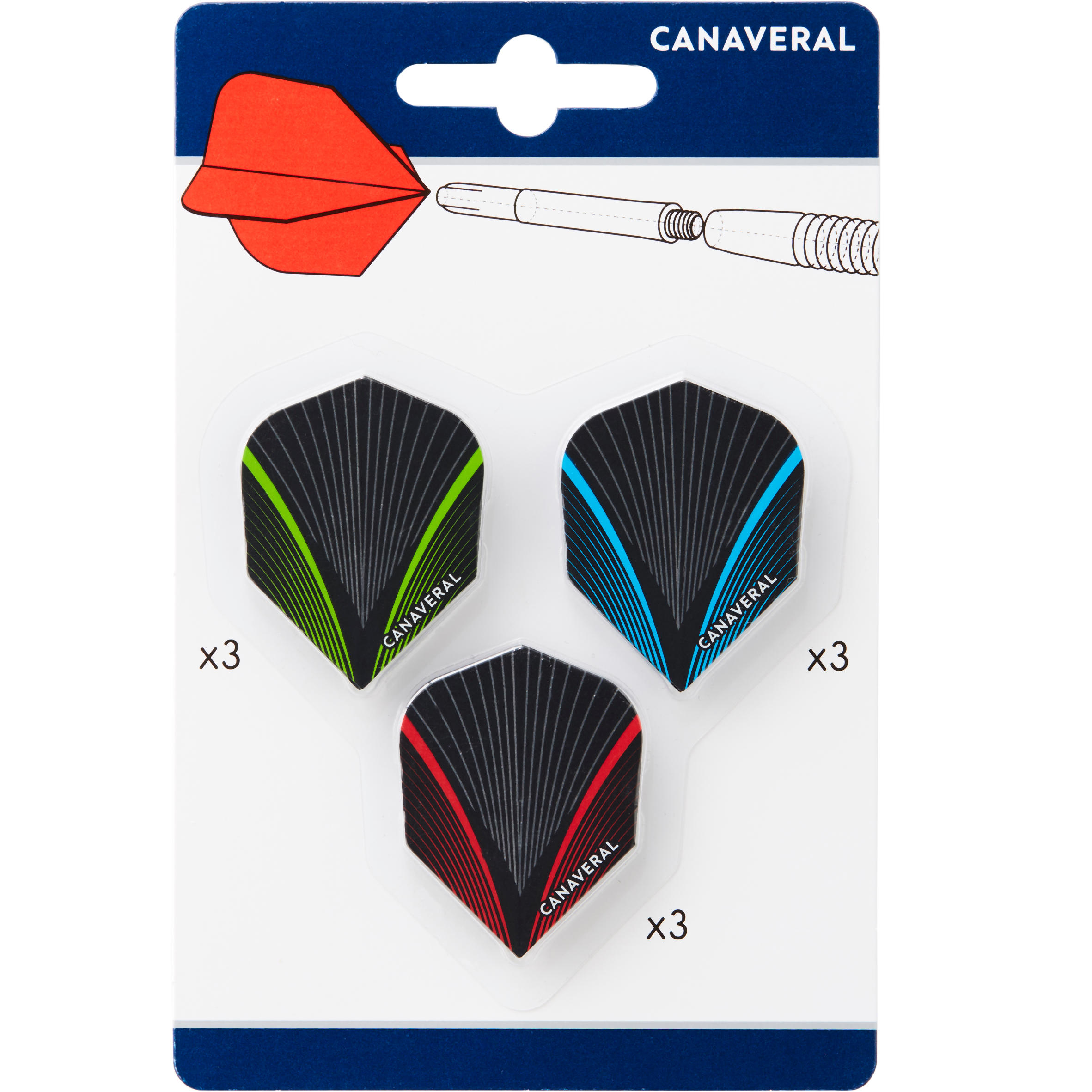 CANAVERAL Súprava 3 sád po 3 letky STANDARD CHEVRON bez · záber 3