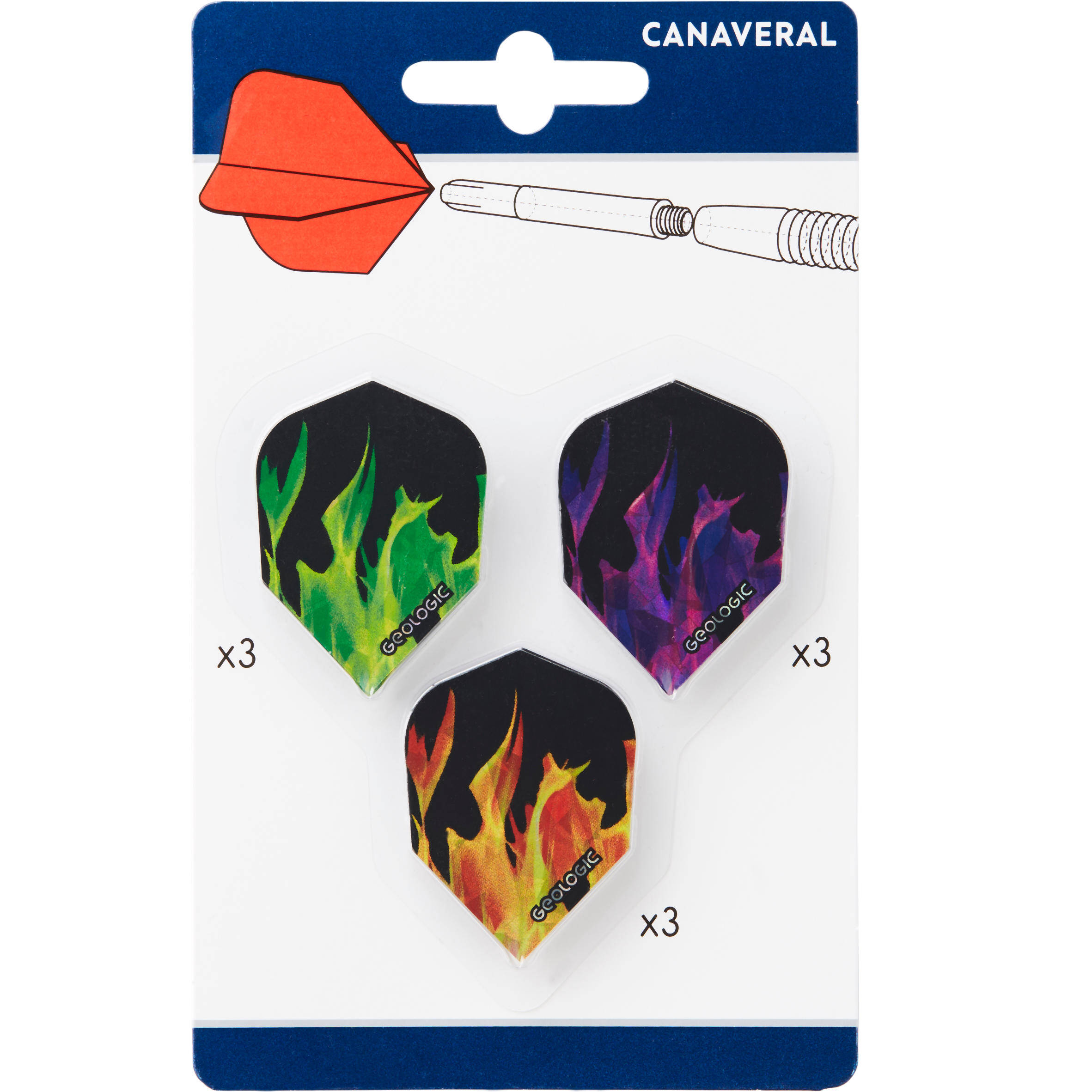 Darts Standard Flights or Feathers Pack of 9 Flames -  2