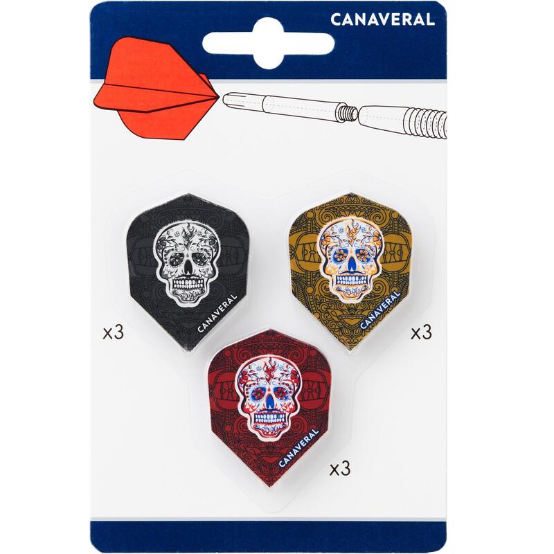 Pack van 3 sets van 3 standaard flights skulls