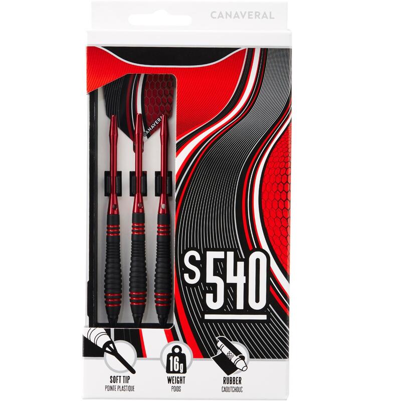 Dartpfeile S540 Softdart 3 Pfeile Kunststoffspitzen