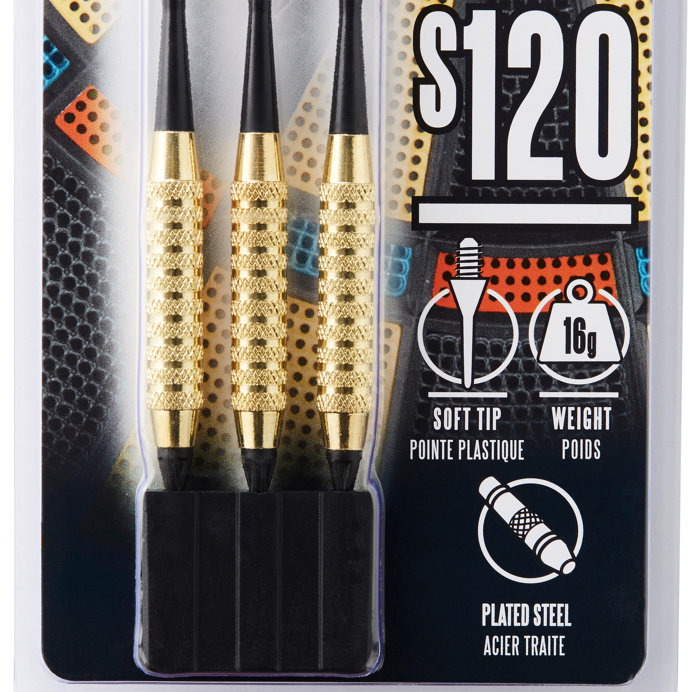Darts Soft Tip S120 Pack of 3 Black and Blue