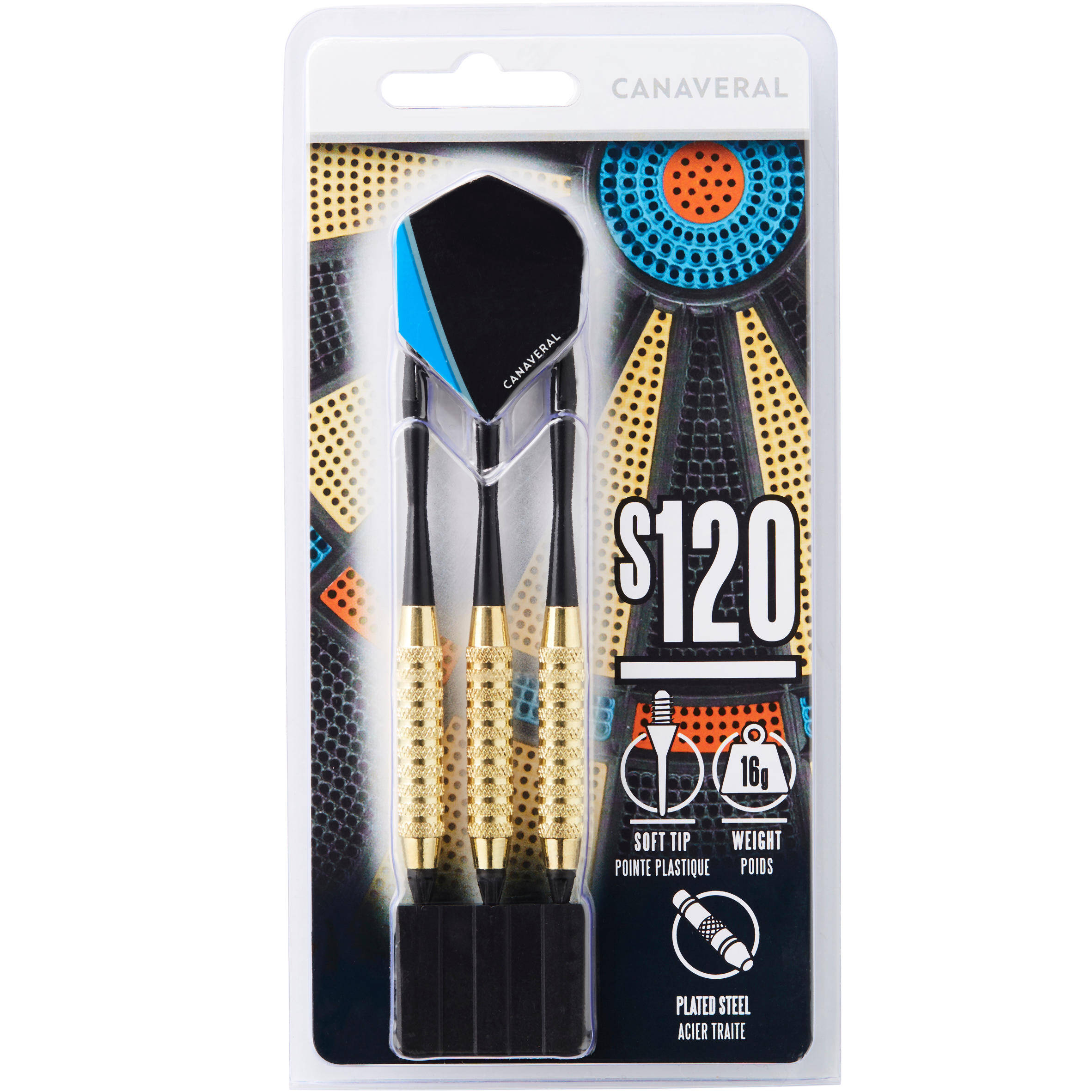 Darts Soft Tip S120 Pack of 3 Black and Blue -  2