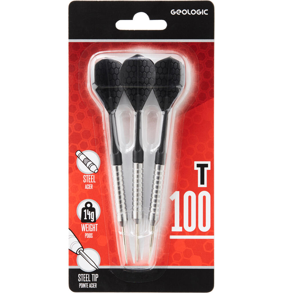 T100 Steel-Tipped Darts Tri-Pack - Red