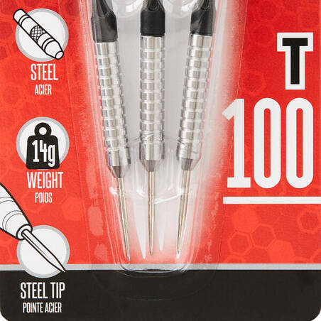 T100 Steel-Tipped Darts Tri-Pack - Black