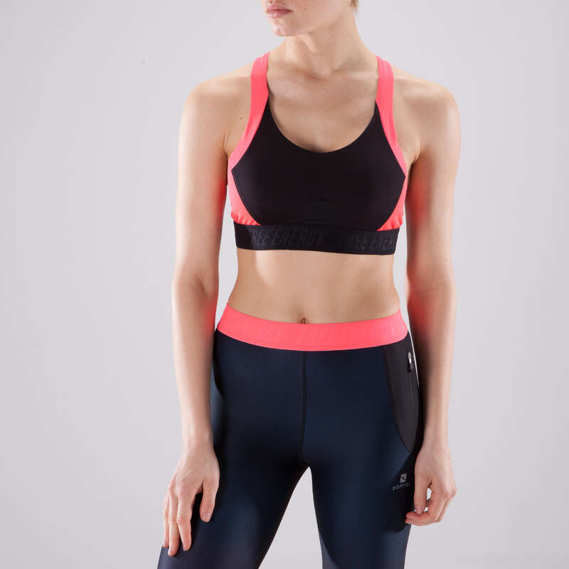 FITNESS CARDIO CONFIRMED WOMAN CLOTHING - 500 Cardio Fitness Bra DOMYOS