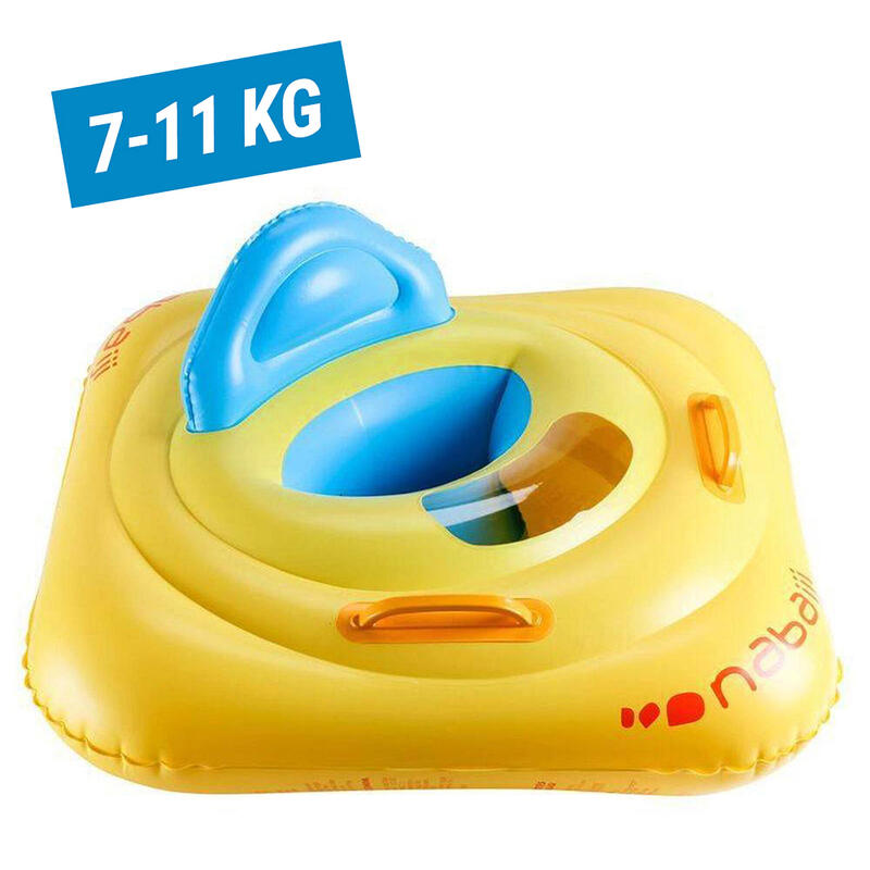 Flotador piscina Bebés 7-11 Kg con asiento amarillo azul