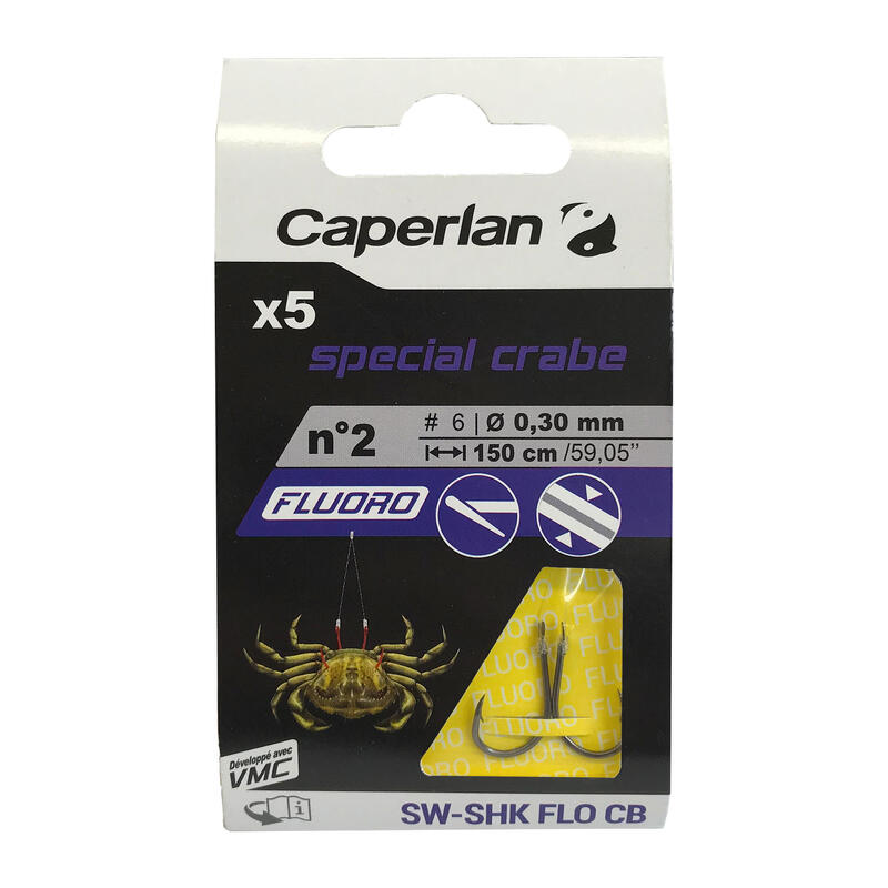 Hameçons montés a palette spécial crabe SW SHK FLO CB pêche en mer
