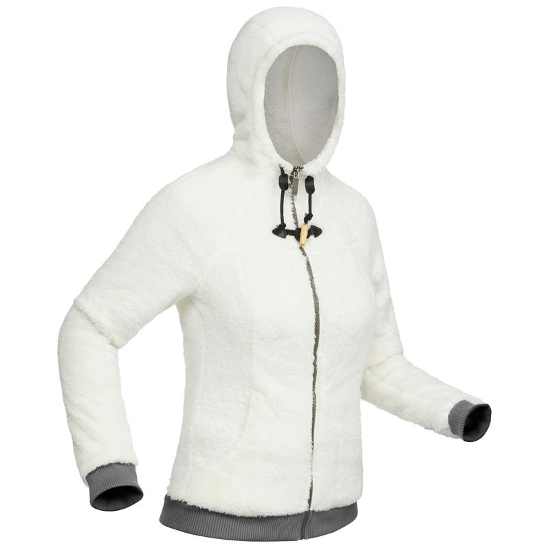 SH100 Ultra-Warm Women’s Snow Hiking Fleece Jacket - White SH100 Ultra-Warm Women’s Snow Hiking Fleece Jacket - White