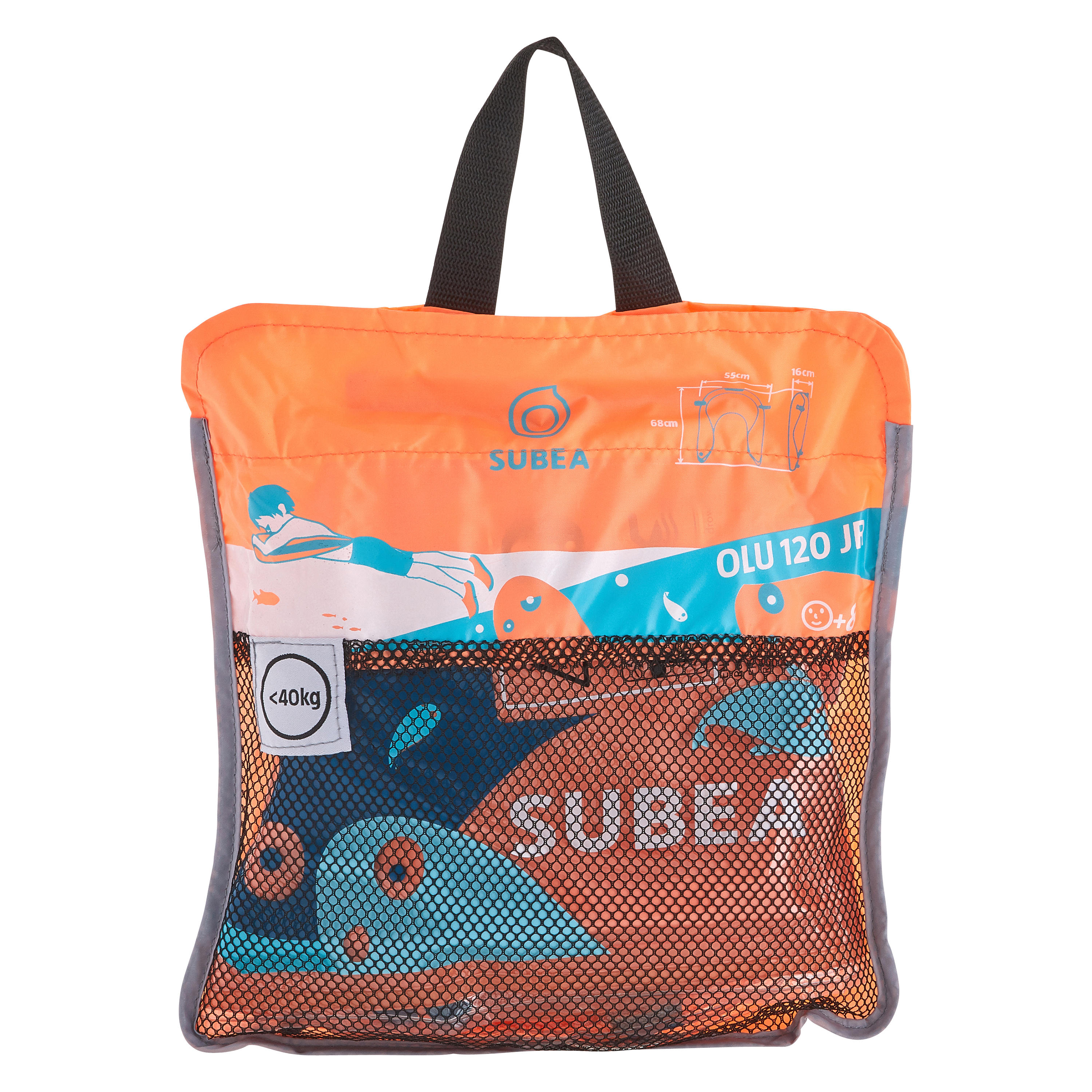 Bouée d’observation de plongée avec tuba Olu 120 fish bleu orange - SUBEA