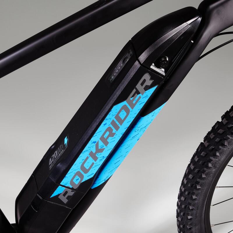 Mtb elettrica a pedalata assistita ROCKRIDER E-ST 500 nero-azzurro