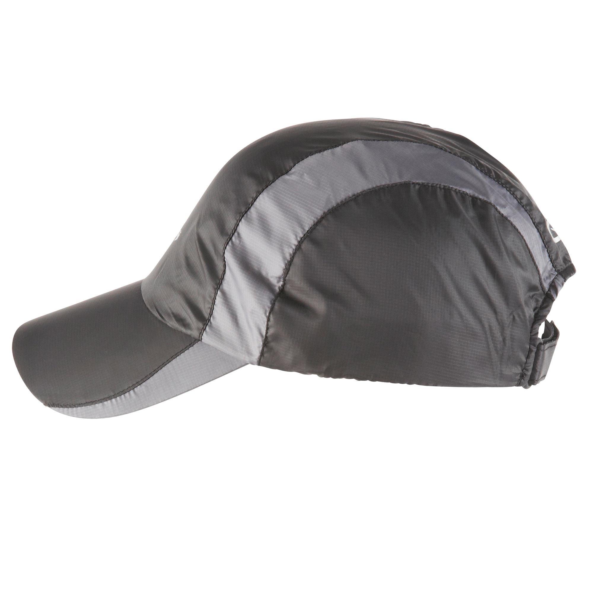 Cappellino antipioggia running regolabile nero KALENJI | DECATHLON