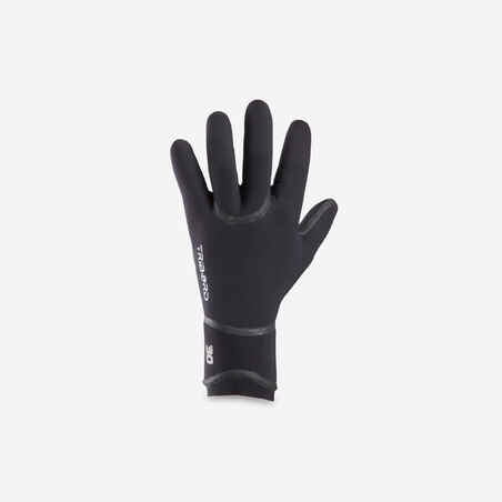 Guantes de neopreno para surf de 3 mm para agua fría Gloves500 Olaian negro