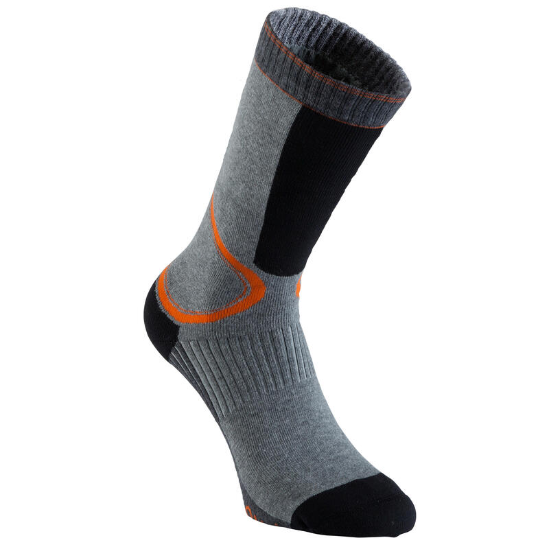 Chaussettes roller homme OXELO FIT grises orange