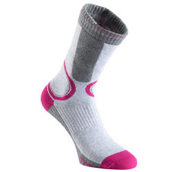 Chaussettes roller femme FIT grises et fuchsia