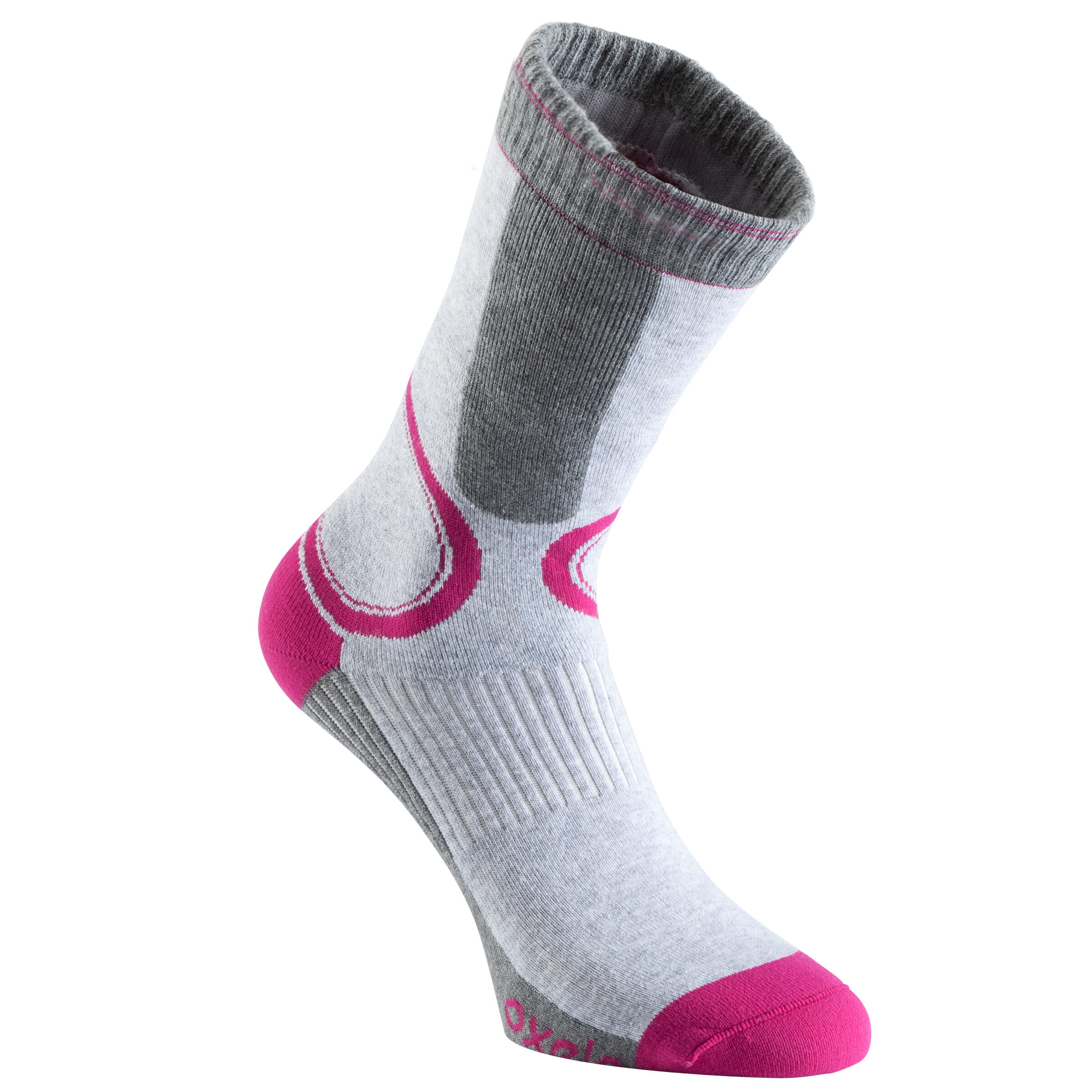 Skating Socks FIT - Grey/Fuchsia 