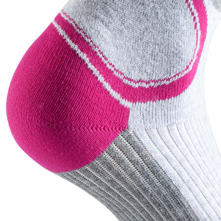 Women's Inline Skating Socks Fit - Grey/Fuchsia