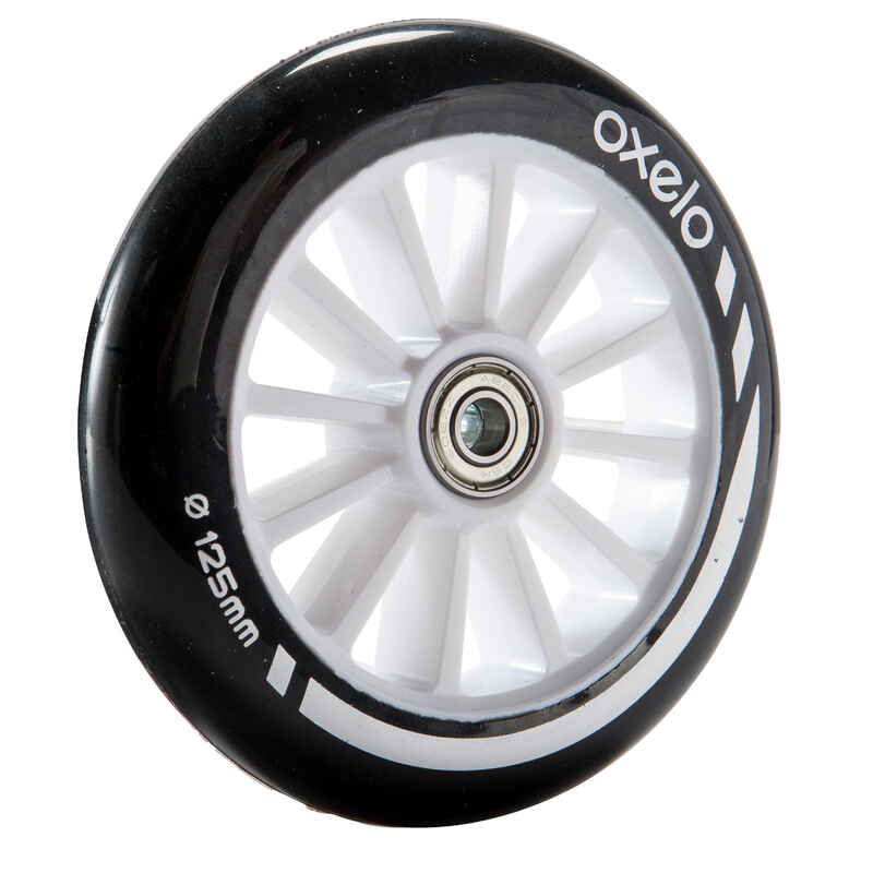1 x 125 mm Scooter Wheel with Bearings - Black