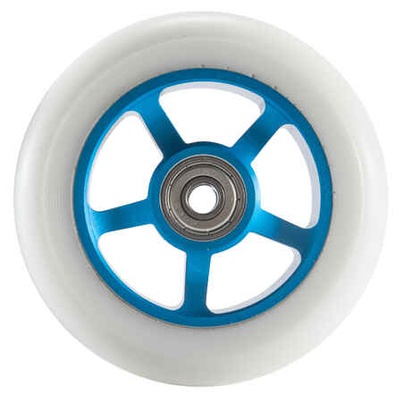 100mm Blue Alu Core White PU Freestyle Scooter Wheel