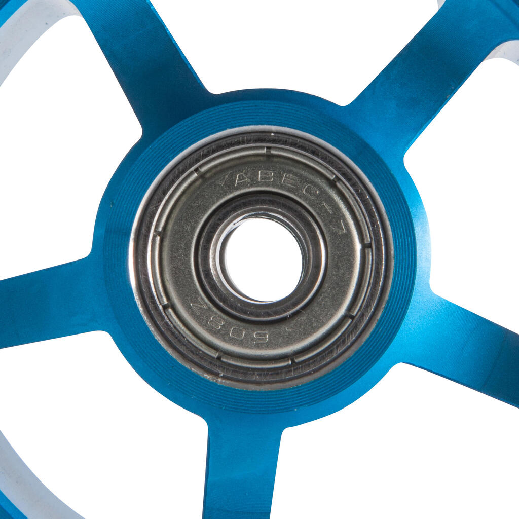 100mm Blue Alu Core White PU Freestyle Scooter Wheel