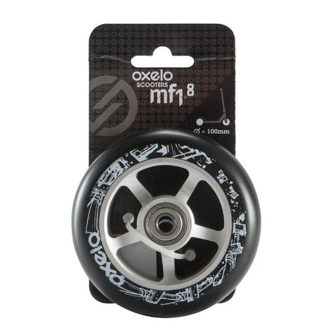 Roue trottinette PU alu noir 100 mm oxelo Roue trottinette PU alu noir 100 mm oxelo