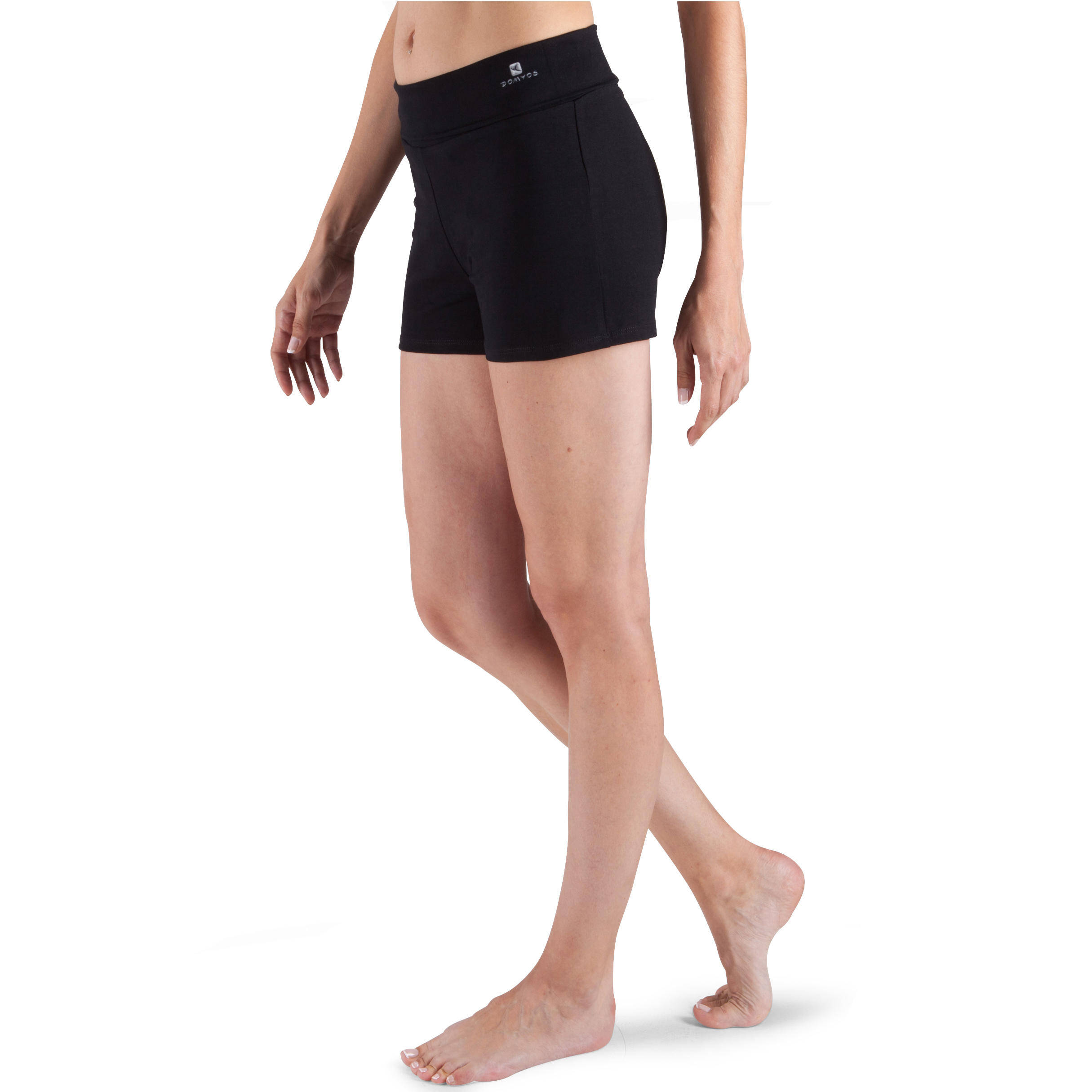 Women's Gentle Gymnastics, Yoga and Pilates Organic-cotton Shorts - Black -  5