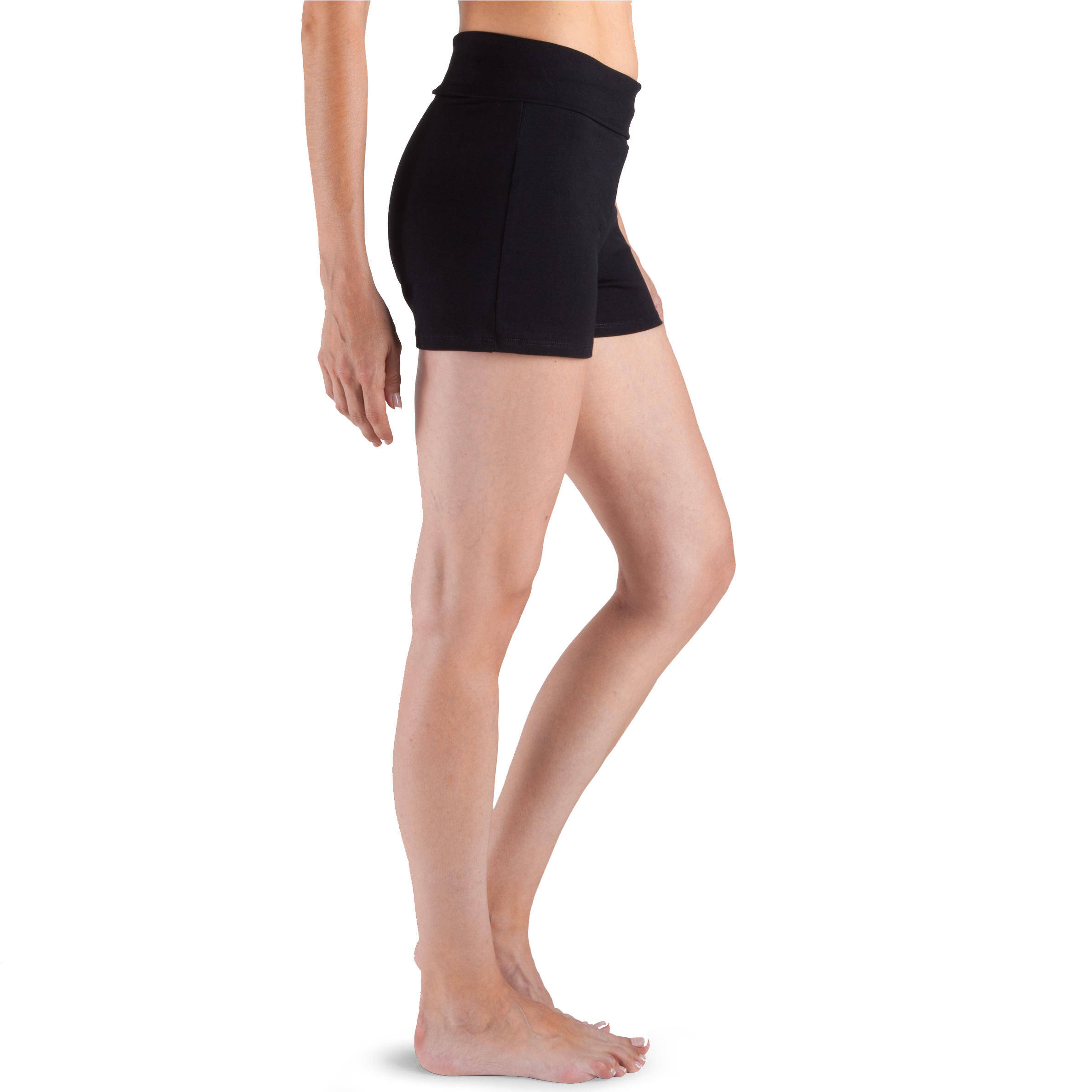 Women's Gentle Gymnastics, Yoga and Pilates Organic-cotton Shorts - Black -  3