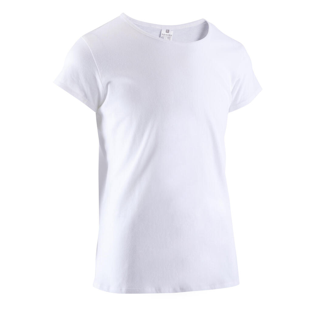 Girls' short-sleeved gym t-shirt - white