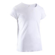 Girls' Half-Sleeved Gym T-Shirt - White