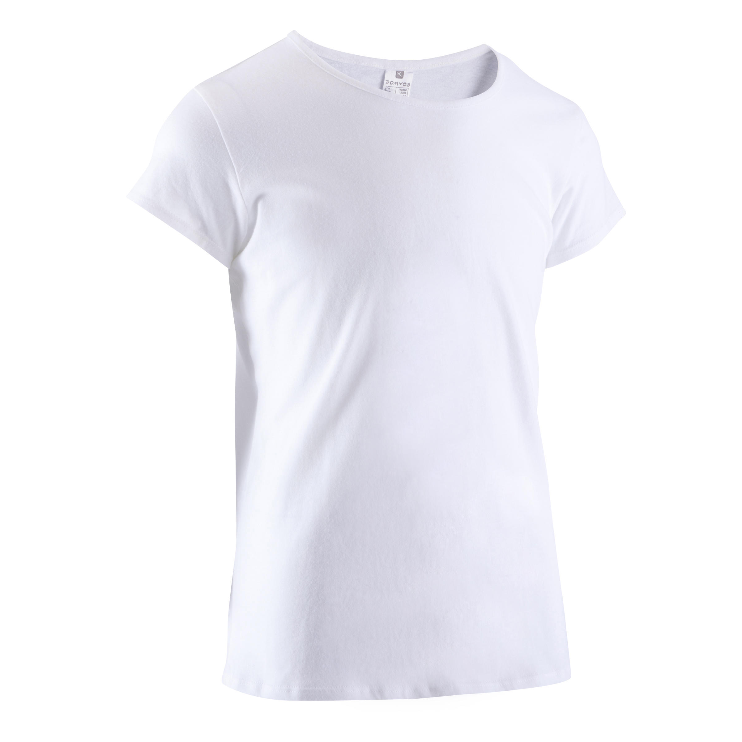 DOMYOS Girls' Short-Sleeved Gym T-Shirt - White