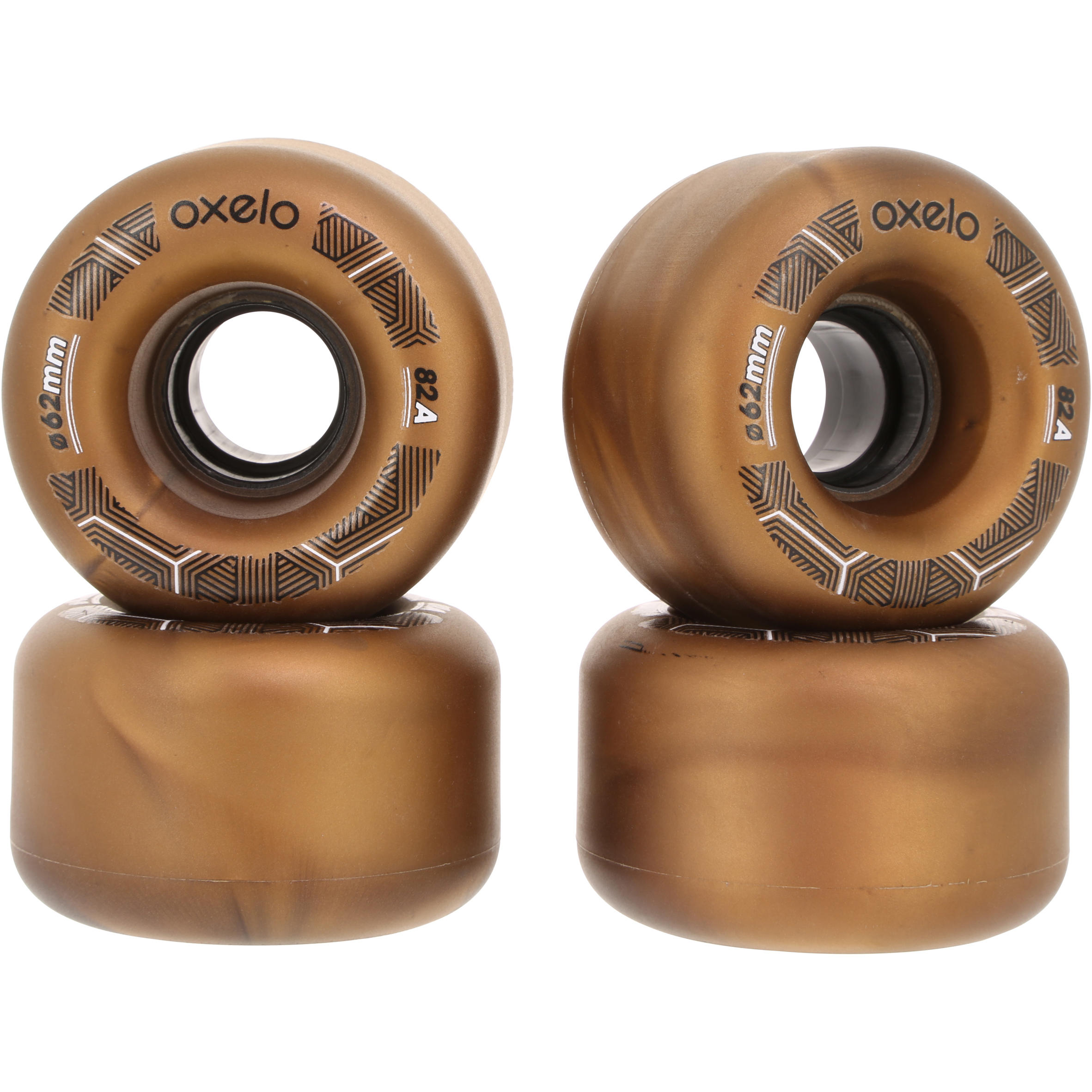 Adult Quad Roller Skate Wheels 62mm/38mm 82A 4-Pack - Bronze 2/8