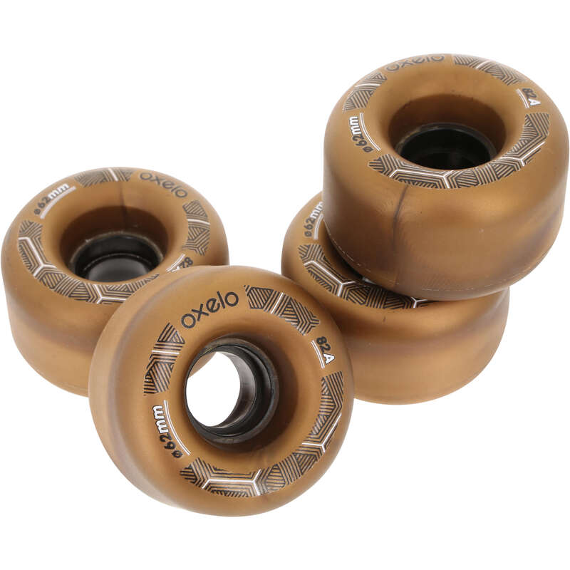 OXELO Adult Quad Roller Skate Wheels 62mm/38mm 82A 4Pack...