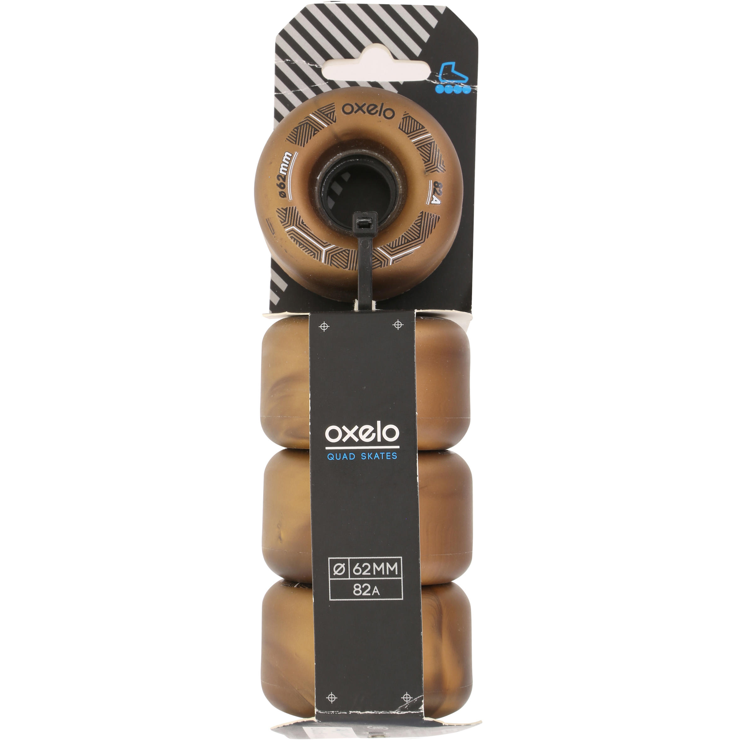 Adult Quad Roller Skate Wheels 62mm/38mm 82A 4-Pack - Bronze 7/8