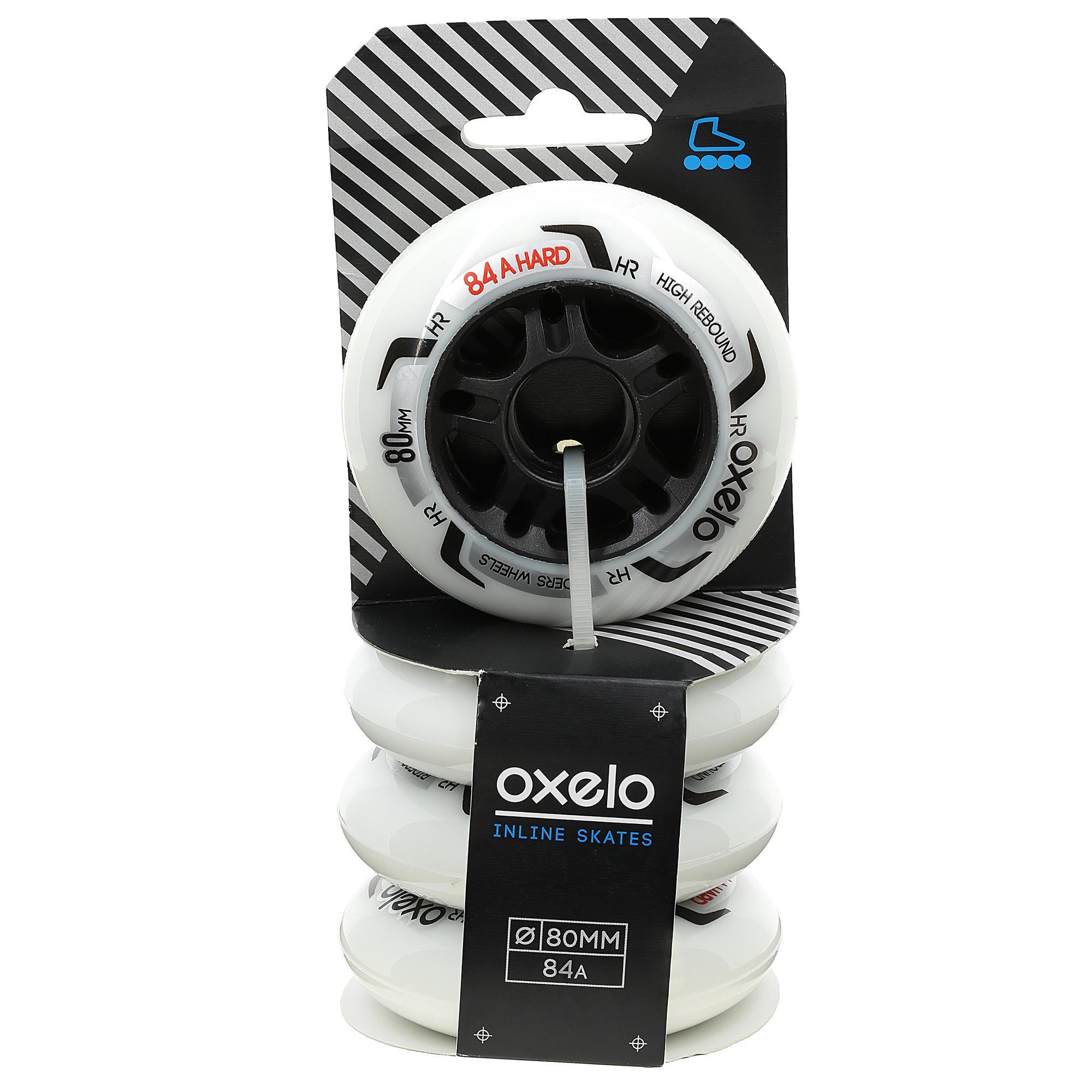Roues Roller 80mm 85A - Lot De 4 - Polyuréthane Résistant - Pour Patinage Récréatif Intérieur/Extérieur