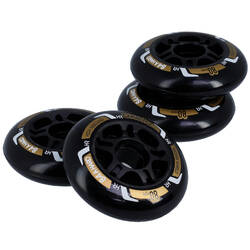Fit Fitness Inline Skate 80mm 84A Wheels 4-Pack - Black