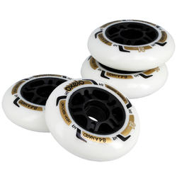 84 mm 84A Inline Skating Wheels 4-Pack - White