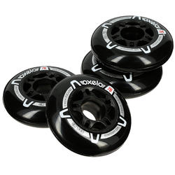Fit Inline Skate 76 mm 80A Wheels x4 - Black