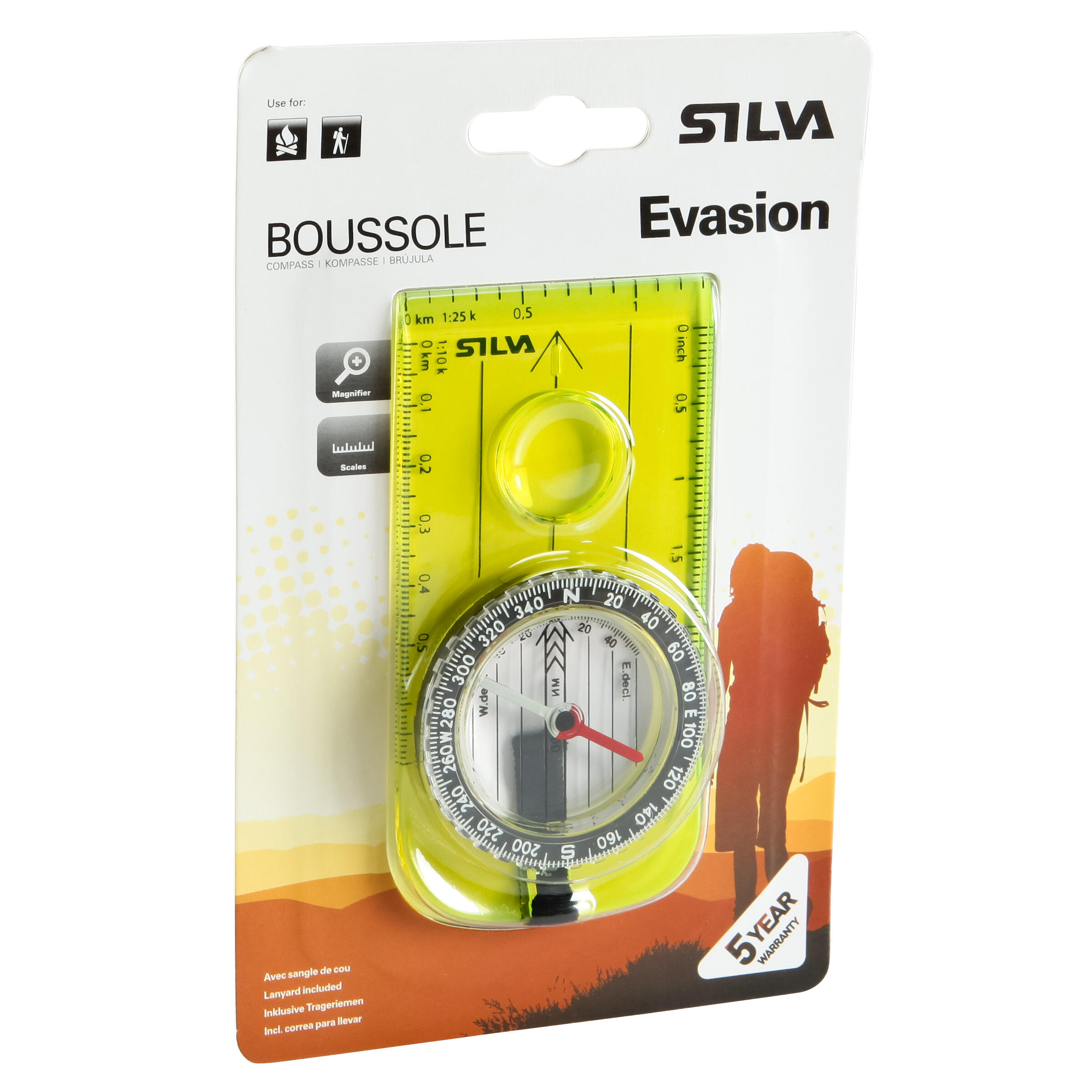 SILVA EVASION baseplate compass 13/15