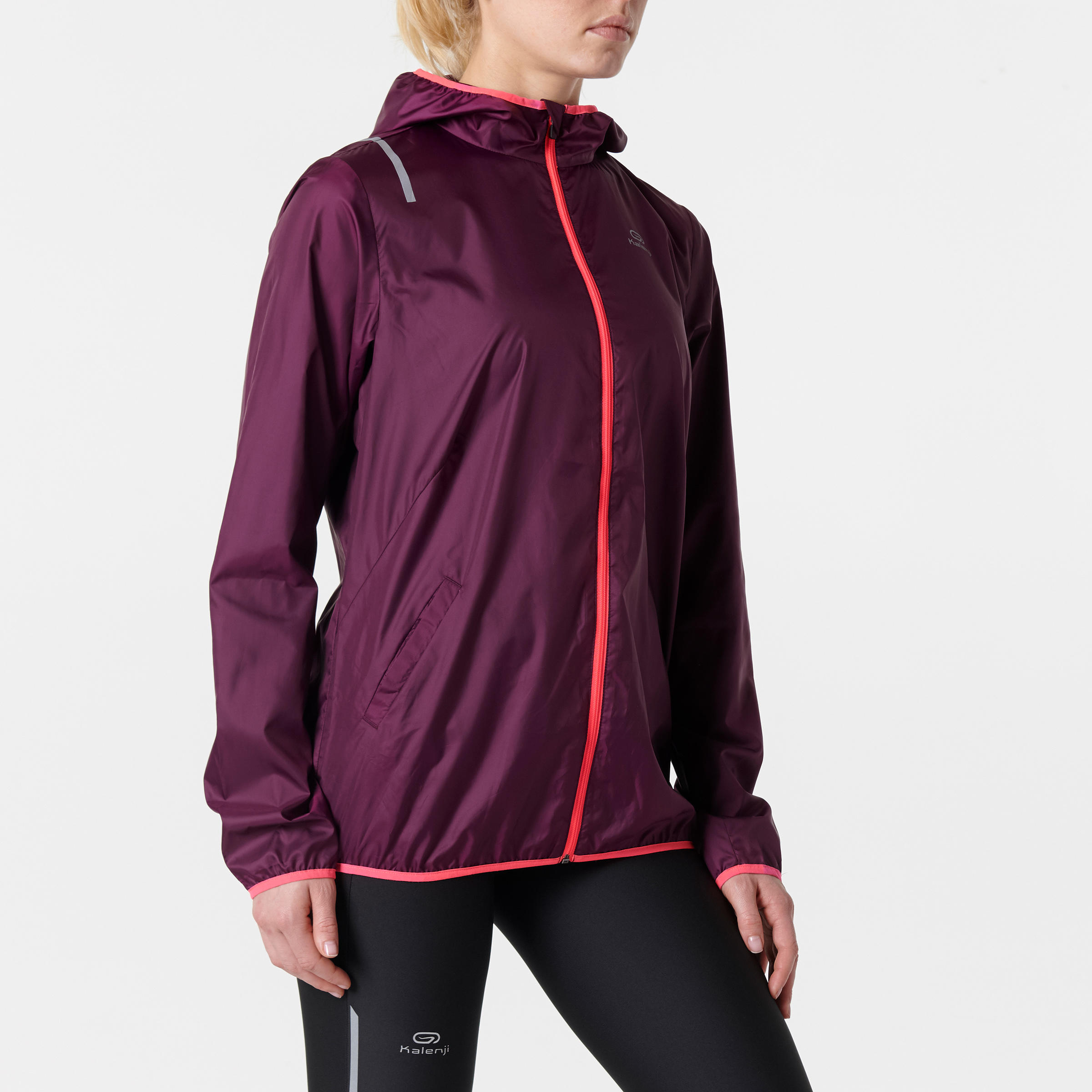 RUN WIND WOMEN'S JOGGING WIND JACKET BURGUNDY
