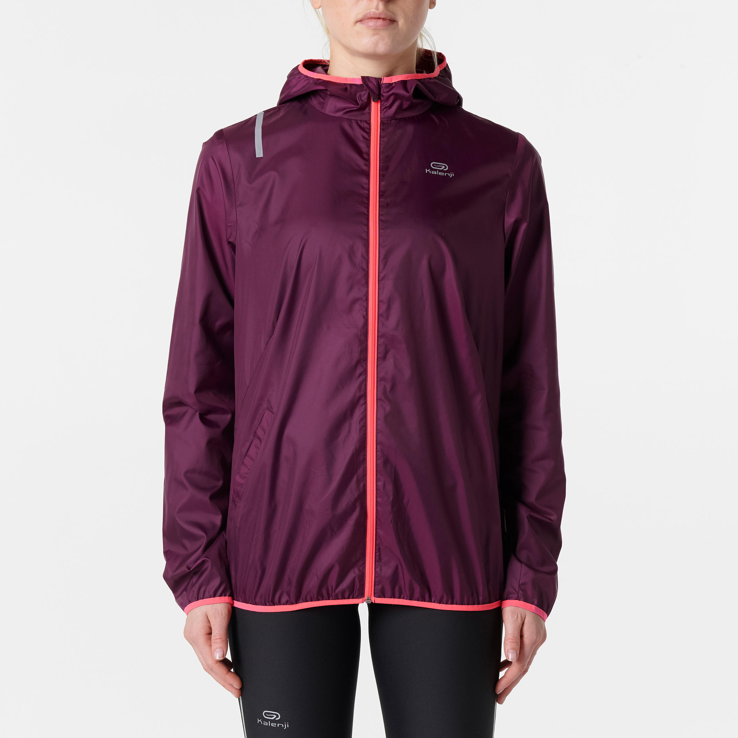 RUN WIND WOMEN'S JOGGING WIND JACKET BURGUNDY